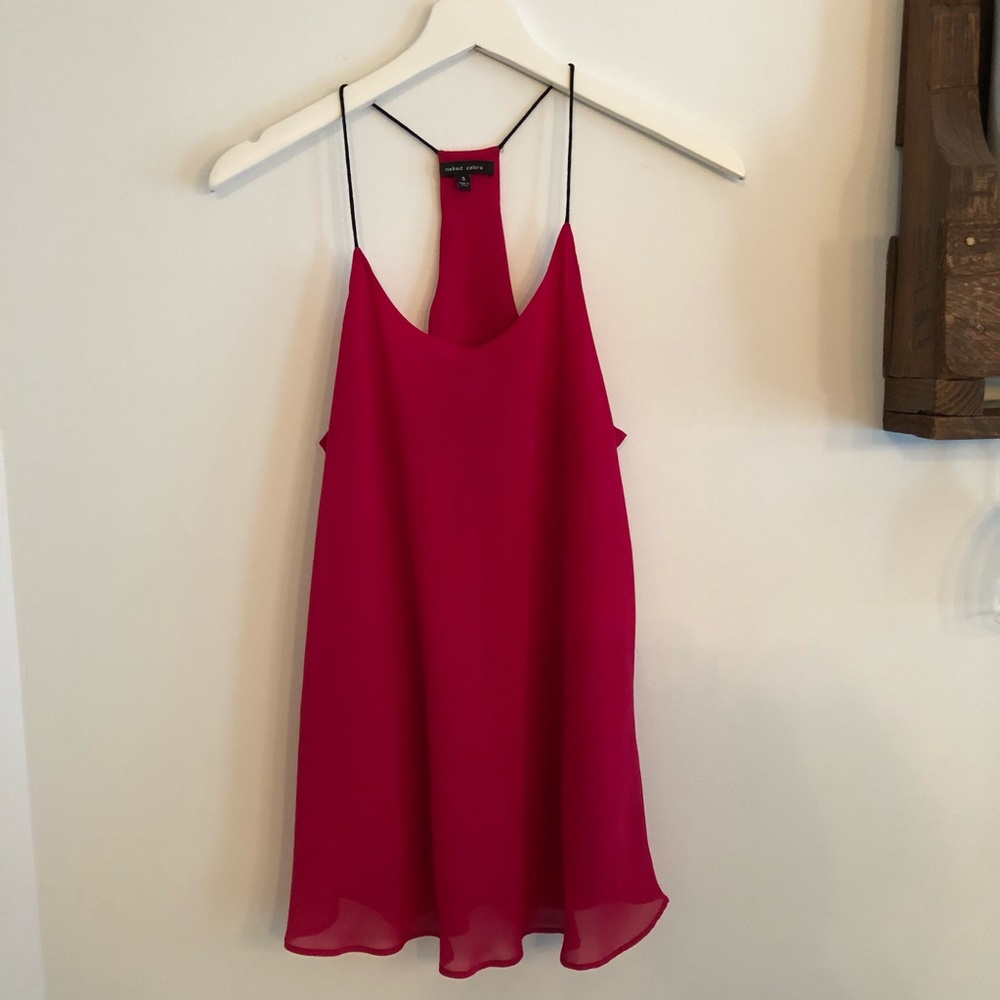 🌺3/$50 Naked Zebra Fuchsia Halter Tank